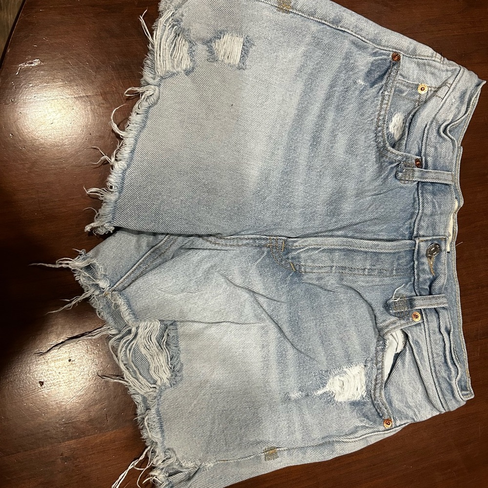 We The Free Frayed Light Blue Jean Shorts Size 26